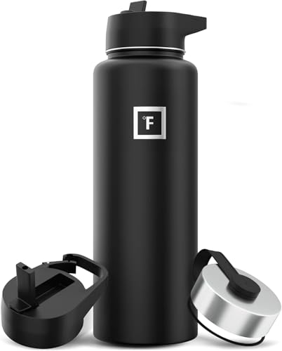 Edelstahl Trinkflasche mit Strohhalmdeckel -...