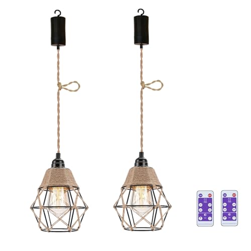 EcoGehen 2x Boho Hängelampe mit Batterie...