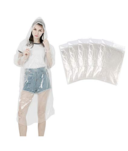LEBEXY Einweg Regenponcho mit Kapuze...
