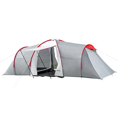 Outsunny Campingzelt, Tunnelzelt für 6...