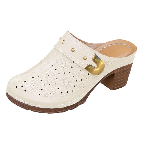 Pantoletten Damen mit Absatz - Clogs mit Arch...