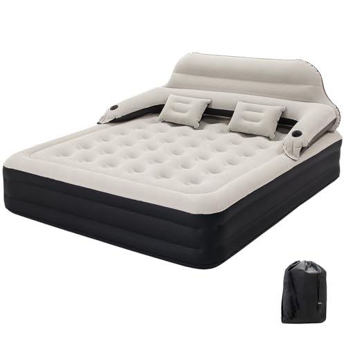 RAPTAVIS King Size Luftmatratze mit Kopfteil...