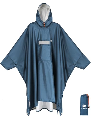 ANYOO Leichter Wasserdichter Regenponcho...