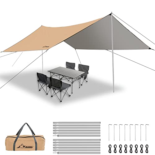 WADEO Camping Zeltplane Wasserdicht 4 x 3 m,...