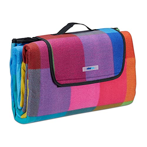 Relaxdays Picknickdecke XXL, 200 x 200 cm,...