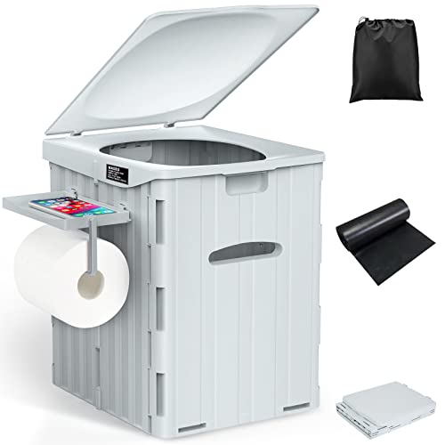 WADEO Tragbare Campingtoilette 38L, Stabile...
