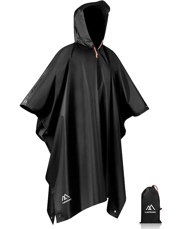 flintronic Regenponcho Herren, Wasserdichter...
