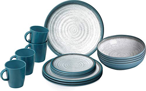 BRUNNER 0830155N.C5T Geschirrset, Blau, Grau,...