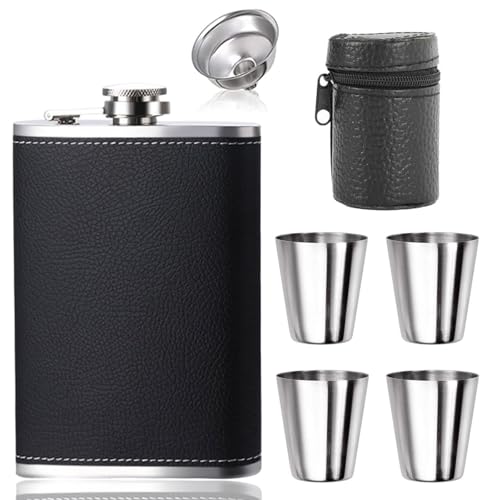 AMSNINK 304 Flachmann 220ml Mit Trichter Und...