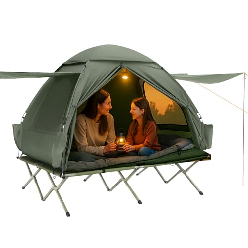 SoBuy Feldbett mit Zelt 2 Personen 7in1...
