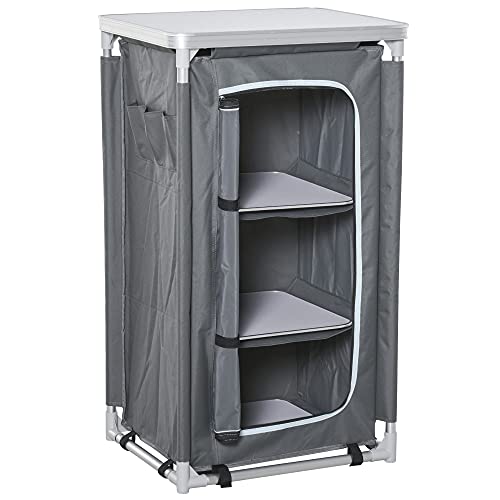 Outsunny Campingschrank faltbar Küchenbox...