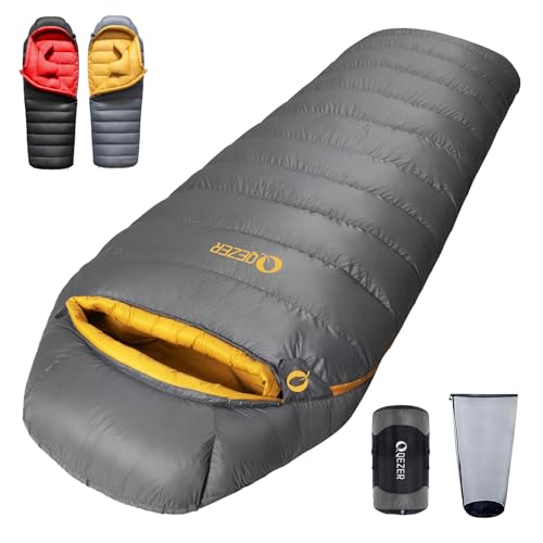 QEZER Winter Daunen Schlafsack verfügt über...