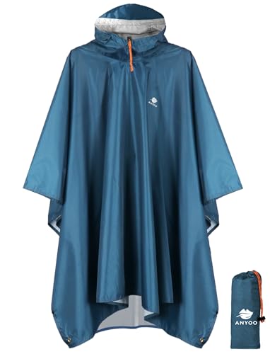 ANYOO Leichter Wasserdichter Regenponcho...