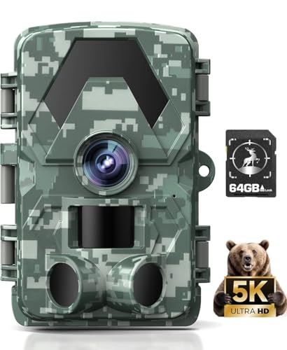 Wildkamera, 5K 60MP Wildtierkamera mit 98FT...