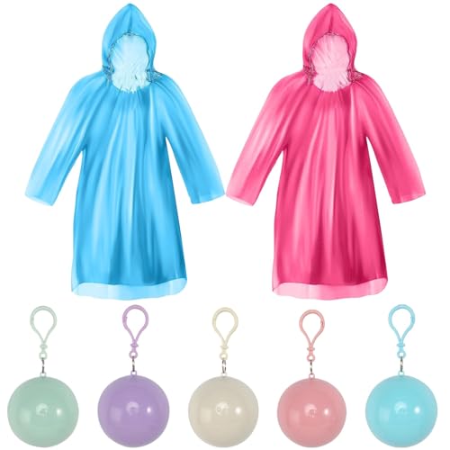 5 Stück Regenponcho Durchsichtig mit...
