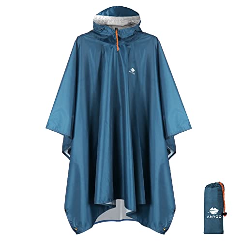 ANYOO Leichter Wasserdichter Regenponcho...