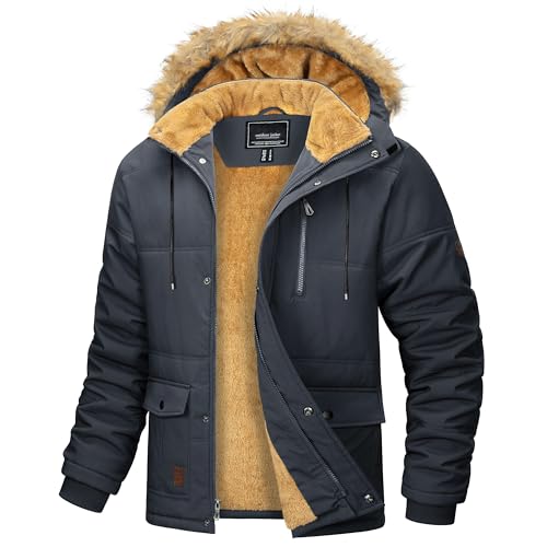 MAGCOMSEN Herren Warme Winterjacke Fleece...