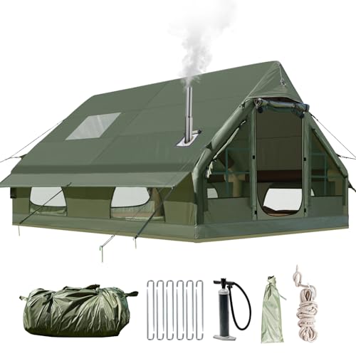 Aufblasbares Campingzelt mit Kaminöffnung &...