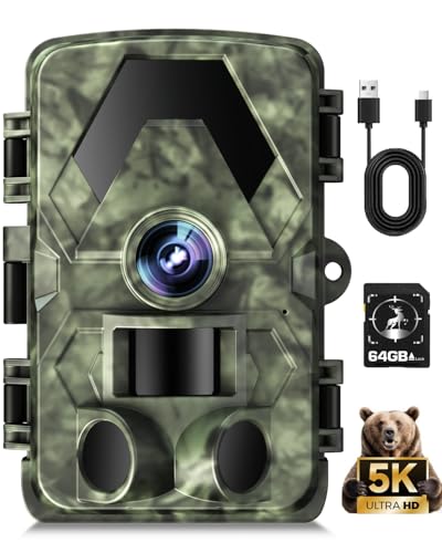 Wildkamera, 5K 60MP Wildtierkamera, 98FT 130...