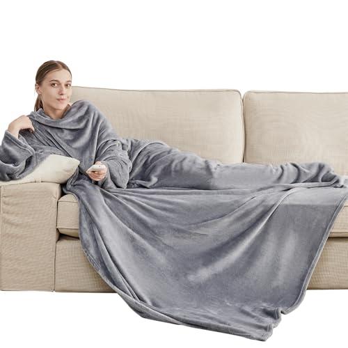 BEDSURE Decke mit Ärmeln Kuscheldecke -...