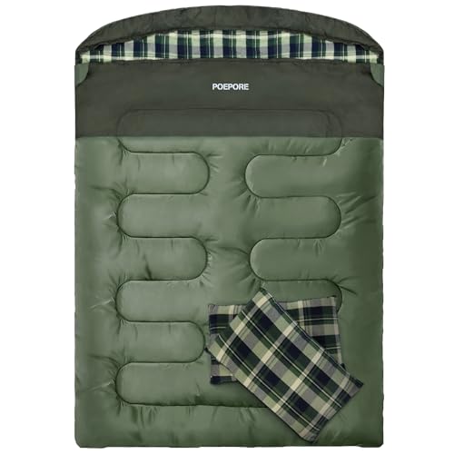 Poepore Doppelschlafsack Flanell für...