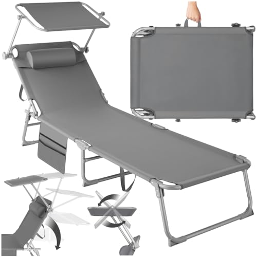 tectake® Sonnenliege klappbar, tragbar,...