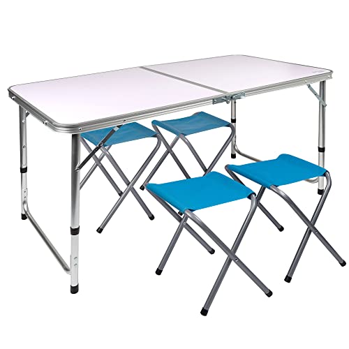 AKTIVE Tragbarer Klapptisch Camping für 4...