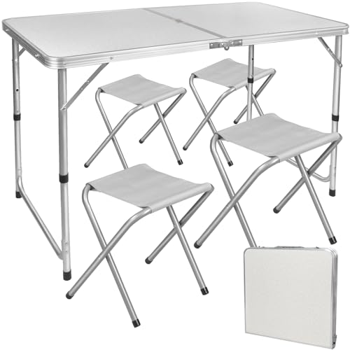 Klapptisch-Set mit Stühlen 5-teilig 120 x...