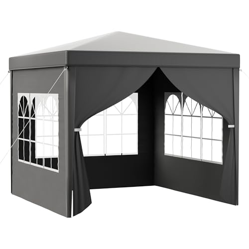 Toboli Pavillon 3 x 3 m in Grau mit UV-Schutz...