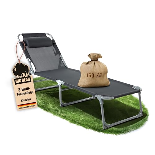 BigDean Sonnenliege klappbar mit Kopfkissen...
