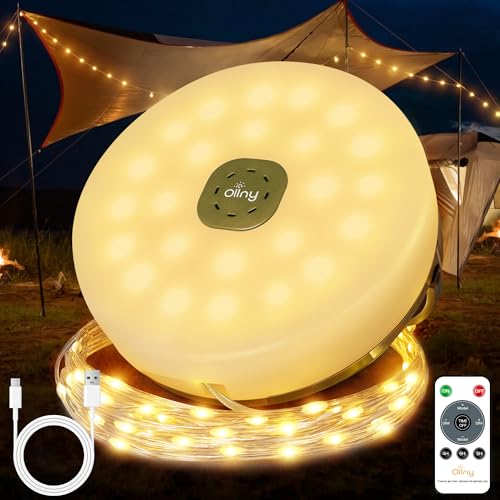 Ollny Camping Lichterkette Aufrollbar 10M,...