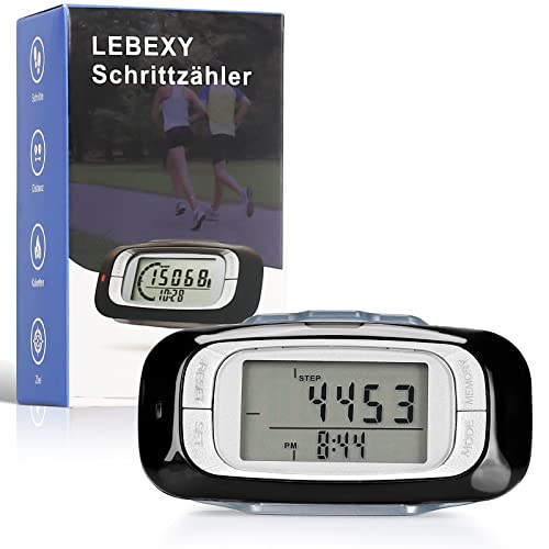 LEBEXY Schrittzähler Clip Einfache Pedometer...