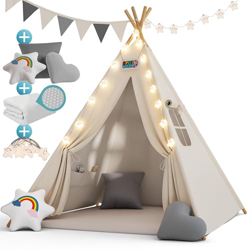 Spielwerk® Tipi Zelt für Kinder Indoor...