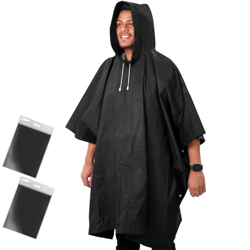 ANYOO Regenponcho Wasserdicht Regenjacke 2...