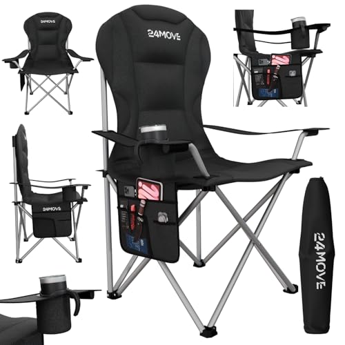 24MOVE® Campingstuhl faltbar bis 150 kg,...