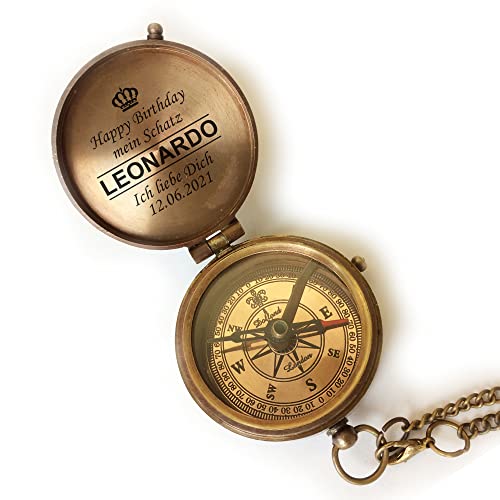 Personalisierter Kompass Vintage Optik mit...