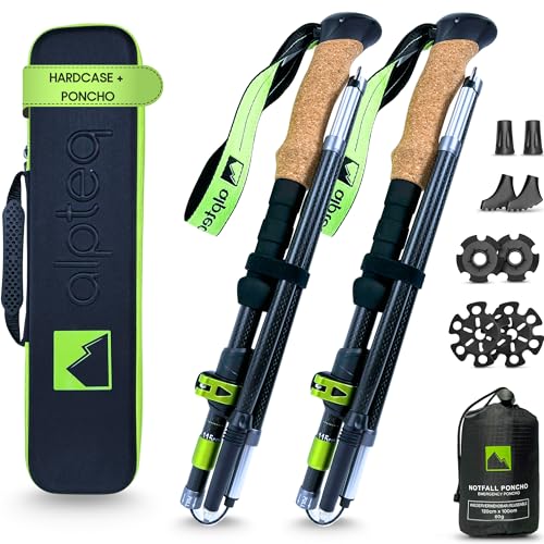 Alpteq® Carbon Wanderstöcke faltbar mit...