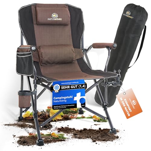 Naturkönig® Campingstuhl Faltbar Braun...