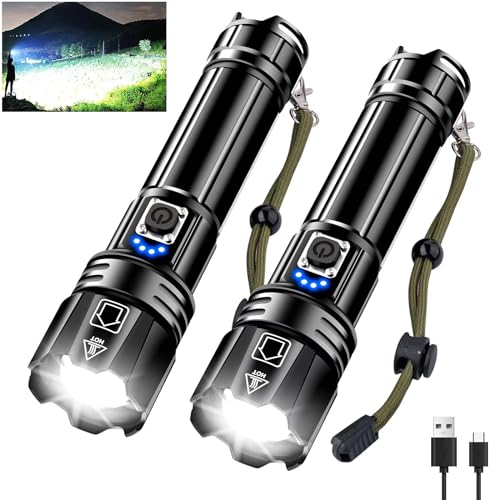 Glarylight Taschenlampe LED Aufladbar 500000...