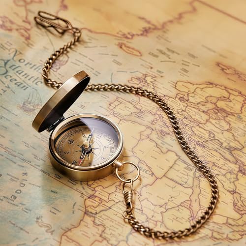 Taschenkompass aus Messing –...