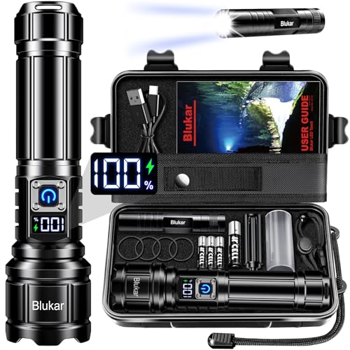Blukar Taschenlampe LED Aufladbar, 500000...