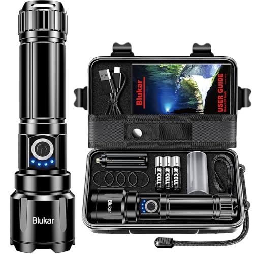 Blukar Taschenlampe LED Aufladbar, 500000...