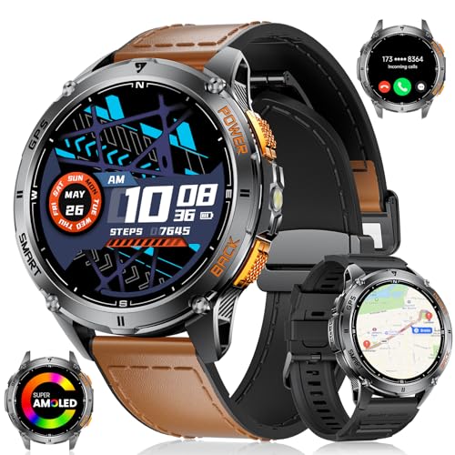 LIGE GPS Smartwatch Herren 48mm, 1.43'AMOLED...