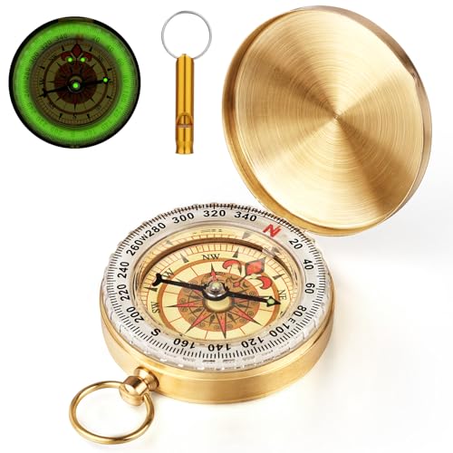 flintronic Messing Kompass Outdoor, Pocket...
