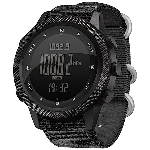 DIDITIME Taktische Herrenuhr, schwarz, 46mm,...