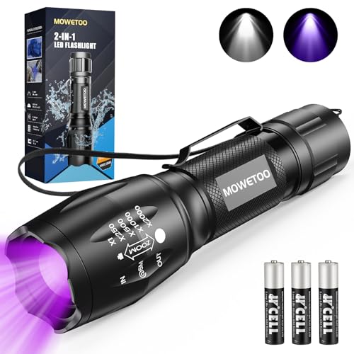 MOWETOO Taschenlampe, UV Lampe 2 in 1...