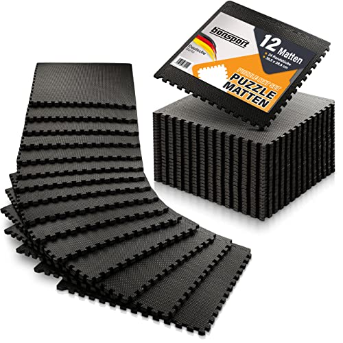 12 Stück Bodenschutzmatte Fitness 40x40 cm -...