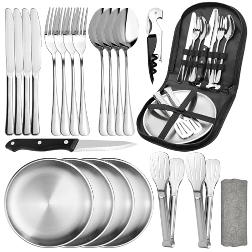 NCTNCX Camping Geschirr Set 4 Personen, 22...