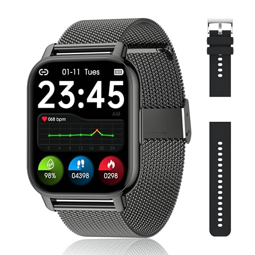 Popglory Smartwatch Herren Damen, 1.85'...