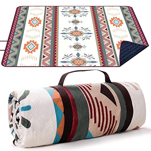 LARUTAN Outdoor Picknickdecke Boho, 200x200cm...